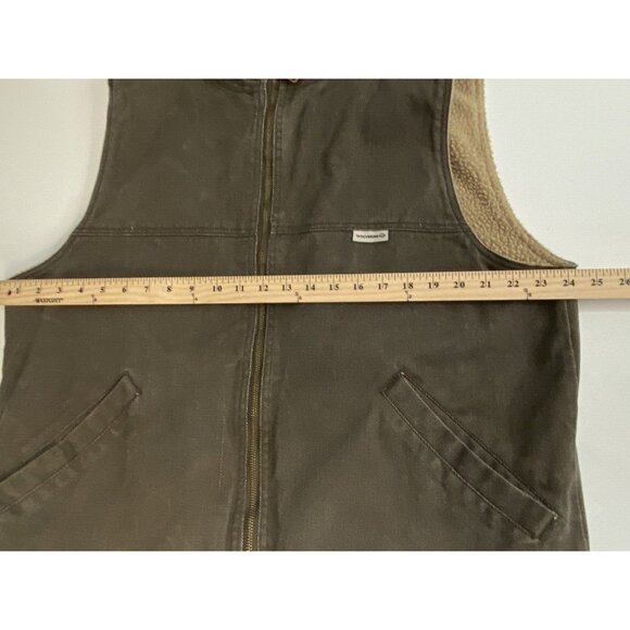 Wolverine Upland Sherpa Lined Gray Vest Twill Cotton Men’s Large Full Zip - Picture 14 of 16